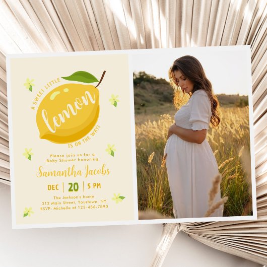 Invitation Photo Baby shower Citrus Citron Cute