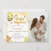 Invitation Photo Baby shower d'abeilles miel (Devant)