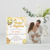 Invitation Photo Baby shower d'abeilles miel (Debout devant)