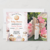 Invitation Photo Baby shower Fille Lait Et Cookies (Devant)