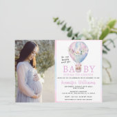 Invitation photo baby shower montgolfière (Debout devant)