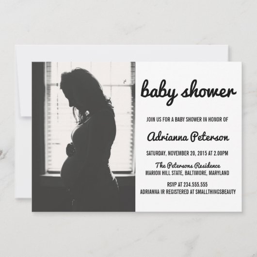 Invitation Photo Baby shower simple et moderne (Devant)