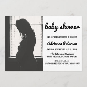 Invitation Photo Baby shower simple et moderne