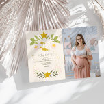 Invitation Photo Baby shower végétal céleste Vintage<br><div class="desc">Célébrez le flot de joie à venir avec notre Vintage Invitation Baby shower Botanique Céleste. La fantaisie céleste, entrelacée d'éléments botaniques, crée une invitation qui rayonne de charme et d'élégance. Des teintes vintages donnent le ton d'une fête intemporelle, invitant amis et famille à un baby shower à la fois enchanteur...</div>