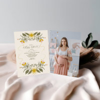 Photo Baby shower végétal céleste Vintage