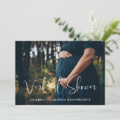 Invitation Photo Baby shower virtuel élégant et moderne (Debout devant)