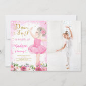Invitation Photo Ballerine Dorée  (Devant)