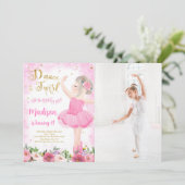 Invitation Photo Ballerine Dorée  (Debout devant)