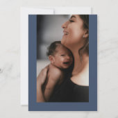 Invitation Photo Baptême de la Marine Blue Modern Cross Chris (Dos)