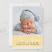 Invitation PHOTO BAPTISM élégante calligraphie doux garçon bl (Devant)