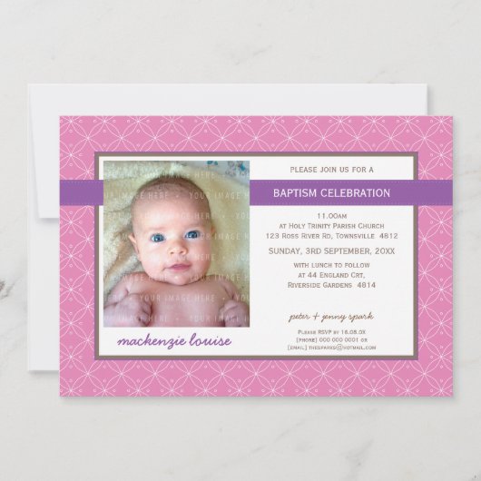 Invitation PHOTO BAPTISM INVITE : glory 7L (Devant)