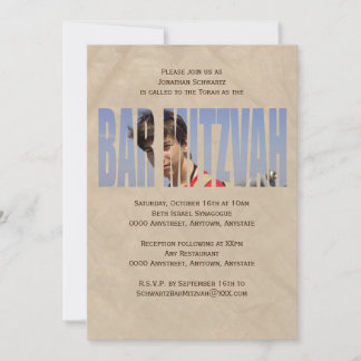 Invitation photo Bar Mitzvah à Tan