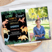 Invitation Photo Barwon Black Parties scintillant Dinosaur An