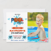Invitation Photo Basketball Pool Party (Devant)