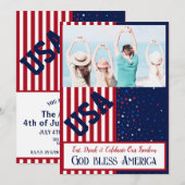 Invitation Photo BBQ & Brew USA Independence Day 4 juillet (Devant / Derrière)