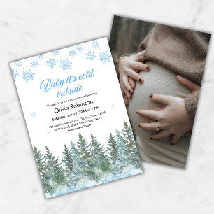 Invitation Photo Bébé Il Fait Froid Dehors Baby Shower Hiver