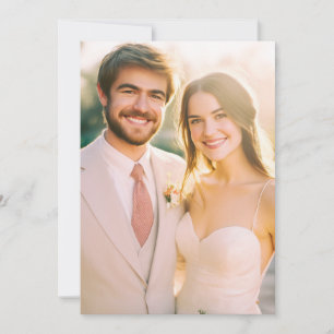 Invitation Photo Beige Romantique