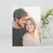 Invitation Photo beige romantique (Debout devant)
