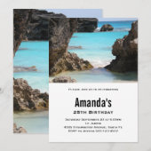 Invitation Photo Bermuda Coast & Tropical Sea Birthday (Devant / Derrière)