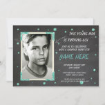 Invitation Photo Birthday Vintage Style Chalk Invite Any Age<br><div class="desc">Add your photo to this vintage style chalk invite. Add any age. Back print included.</div>