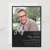 Invitation Photo Black 50th Birthday (Devant)
