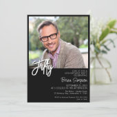 Invitation Photo Black 50th Birthday (Debout devant)