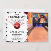 Invitation photo Black Editable Bowling (Devant)