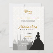 Invitation Photo Black & Gold Arabian Quinceañera (Devant)