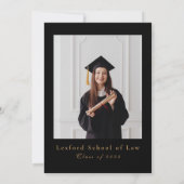 Invitation Photo Black Gold Elegant Law School Graduation (Dos)