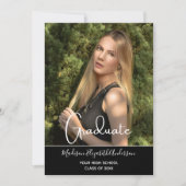 Invitation Photo Black Modern High School Graduation Party (Devant)