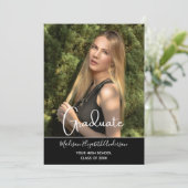 Invitation Photo Black Modern High School Graduation Party (Debout devant)
