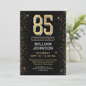 Invitation Photo Black moderne 85e anniversaire (Debout devant)