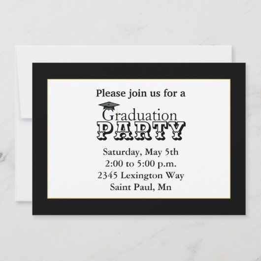 Invitation photo Black Multi Photo Grad 7" x 5" (Dos)