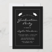 Invitation Photo Black White Border Graduation Party 2025 (Devant)