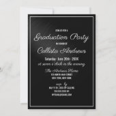 Invitation Photo Black White Casquette et Tassel Diplôme enca (Dos)