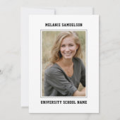 Invitation PHOTO blanche moderne de fête de remise des (Dos)