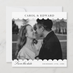Invitation Photo Blanche Moderne Mariage de Saint Jacques Enr