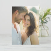 Invitation Photo blanche romantique (Debout devant)