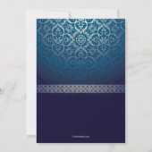 Invitation Photo Bleu Brillant (Vertical) (Dos)