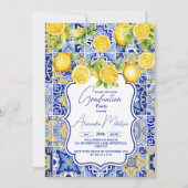 Invitation Photo Bleu Citrons Graduation (Devant)