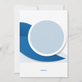 Invitation photo bleu moderne (Dos)