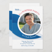 Invitation photo bleu moderne (Devant / Derrière)