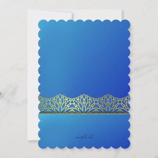 Invitation photo Blue and Gold Edging (Dos)