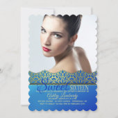 Invitation photo Blue and Gold Edging (Devant)