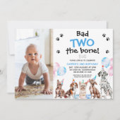 Invitation Photo Blue Bad Two The Bone Dogs 2e anniversaire (Devant)