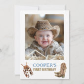 Invitation Photo Blue Brown Comment l'Occident a été un 1er a (Dos)