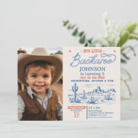 Photo Blue Cowboy Little Buckaroo Anniversaire