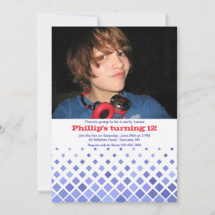 Invitation photo Blue Diamonds