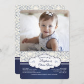 Invitation photo Blue Elegance (Devant / Derrière)