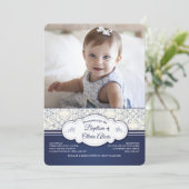 Invitation photo Blue Elegance (Debout devant)